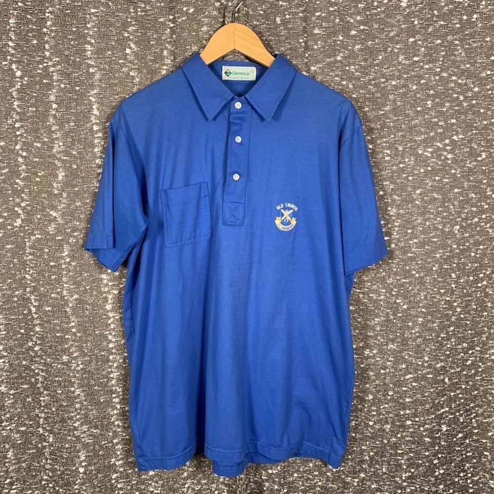 Vintage Old Course St Andrews Blue Golf Polo Shirt Glenmuir Preppy Men's XL